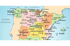 Карта Испании с провинциями и городами